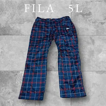 새상품급 휠라 골프 팬츠 5L 100-110cm 체크 무늬 속기모