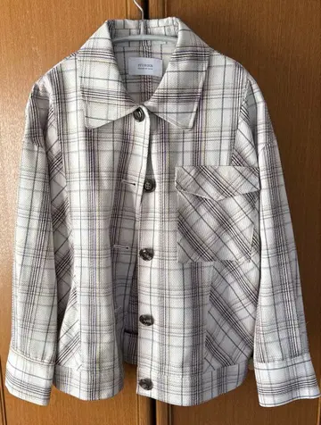 STUDIOUS 체크 오버셔츠 블루종