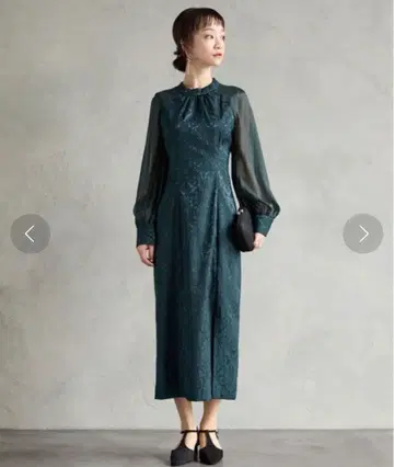 Aimer 자카드 래글런 슬리브 종아리 기장 원피스 결혼식 경사