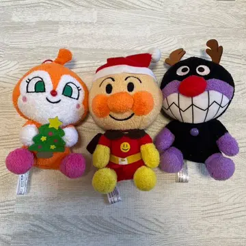 달려라! 호빵맨 코로후와 크리스마스 봉제 인형 3체 세트 짤랑이