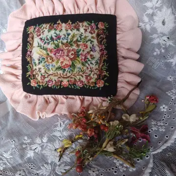 쁘띠 포원 플라워 자수 인형, 액세서리 프릴 쿠션