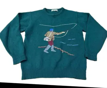 URBAN CLUB 플라이 낚시 패턴 울 100% L 빈티지