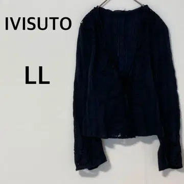 이비스트 스캘럽 블라우스 [ LL ] V넥 레이스 리본 네이비