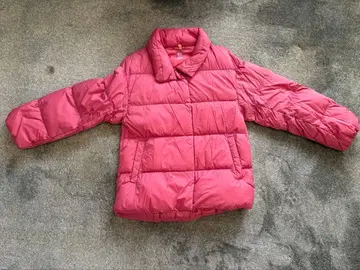 울트라 라이트 다운 핑크 카라 부착