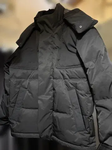 유니클로 +J 다운 오버 사이즈 후드티 09 BLACK XS