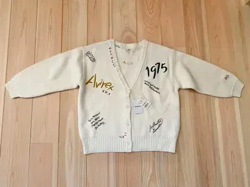 새상품 AVIREX 손글씨 디자인 자수 가디건