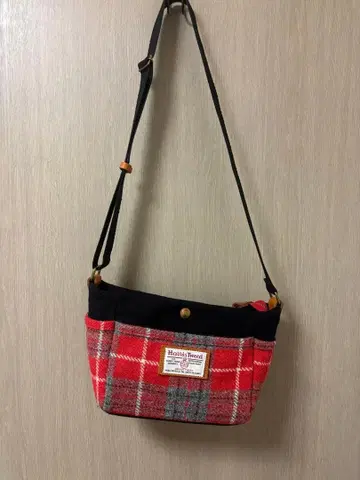 컨디션 최상 해리스 트위드 숄더백 영국 체크