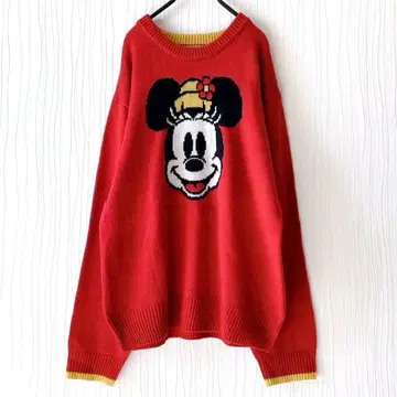 도쿄 디즈니 리조트 새상품급 미니 마우스 니트 스웨터 S 빨간색 레드