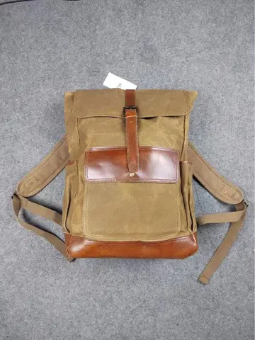 새상품급 DOUBLE RL 데님 가죽 백팩