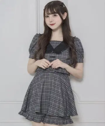 pium 프론트 리본 튤 칼라 셋업