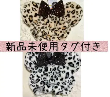 레오파드 무늬 팬캡 그레이 화이트 디즈니 모자 레오파드