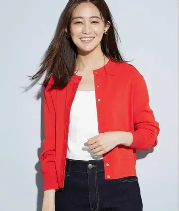 PLST UV컷 레이온 블렌드 메탈 버튼 가디건 XL