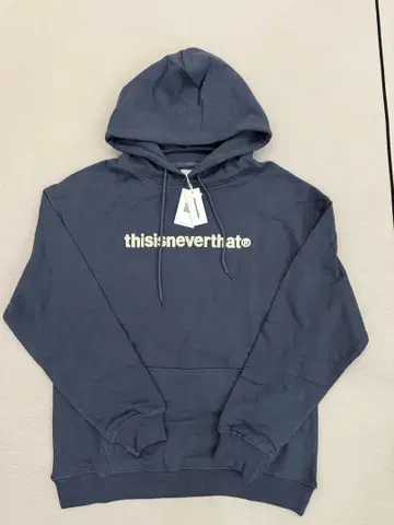 thisisneverthat 다크 블루 후드 부착 후드티