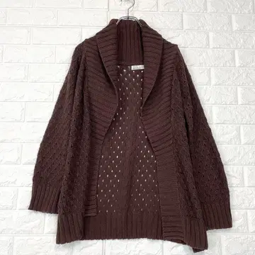 [ ZARA ] L 브라운 봄/가을 가디건 랩 타입 시스루 코튼