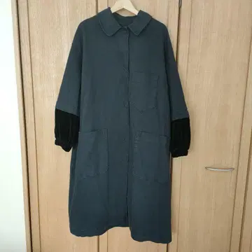 d-due 캔버스 롱 코트 네이비 38 아쉬페 프랑스