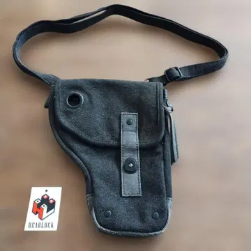 블랙 캔버스 숄더백