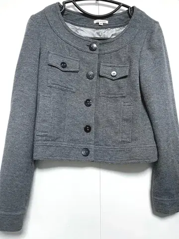 그레이 자켓 숏 기장 여성용 새틴 안감