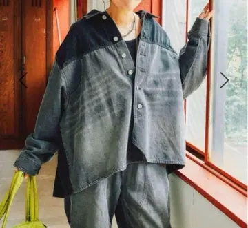 [ 완판템 ] 니코앤드 misayo 하기테 데님 자켓 블랙