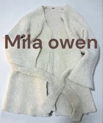 [ 새상품급 ] Mila Owen 화이트 두꺼운 원단 롱 가디건 아우터