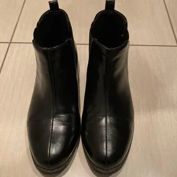 블랙 사이드 고어 부츠 합성 피혁제