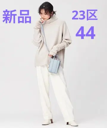 23구 울 캐시미어 블렌드 벌키 터틀넥 니트 44 XL 베이지