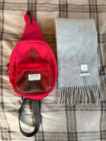 SHIPS 캐시미어 100% 머플러와 Harris Tweed 파우치