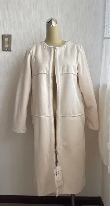 리버서블 보아 코트 화이트