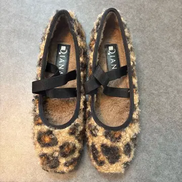 [ 미사용 ] DIANA 레오파드 펌프스 겨울용