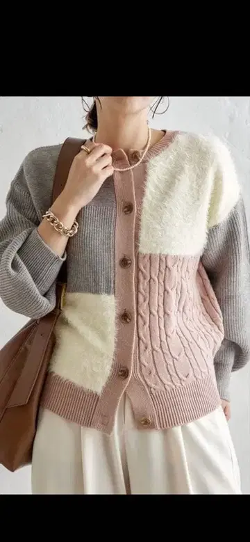 제나 에스파스메르베유 2WAY 페더 패널 니트 가디건