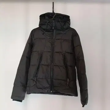 [ Discoat ] L 사이즈 블랙 다운 자켓 후드 부착