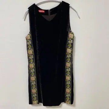 새상품급 벨로아 원피스 자수 포멀 브라운 벨로아