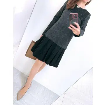 [새상품급] 정가 43,000엔 엠프리미어 블랙 사이즈 38 원피스