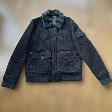 나인 퍼 트리밍 블루종 블랙