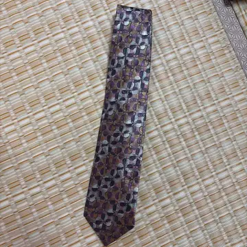 overten 오버텐 긴자 타야 TAYA 실크 넥타이 보라색 그레이