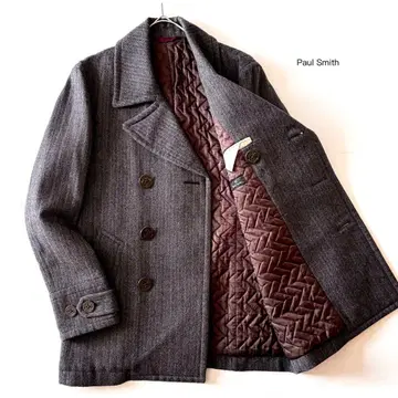 폴스미스 헤링본 나폴레옹 코트 울 100% 안감 퀼팅