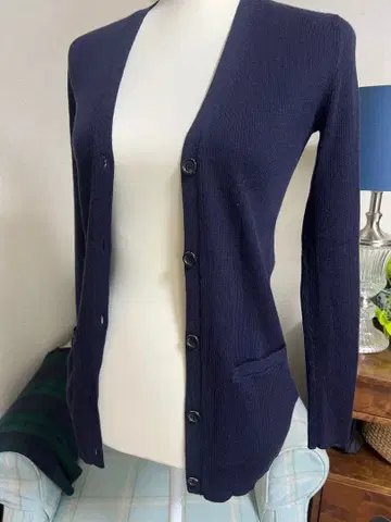 새상품급 랄프 로렌 울 가디건 xs 네이비