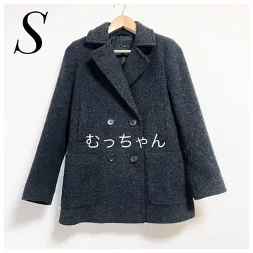 [ 새상품급 ] 유니클로 더블 브레스트 울 코트 M 차콜 그레이