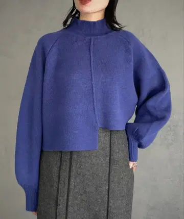 &g'aime 앙제뮤 / 비대칭 숏 니트 / 프리 사이즈