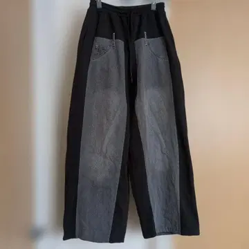 니코앤드 패치워크 데님 M 사이즈 블랙 그레이