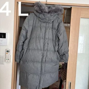 그레이 다운 자켓 후드 부착 빅 사이즈 4L