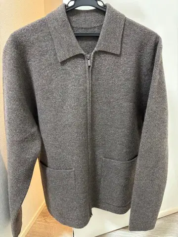 [ 정가 8,990엔 ] 유니클로C 니트 풀집업 자켓 브라운