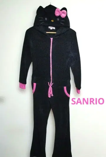 키티 인형옷 파자마 블랙 핑크 블랙 복슬복슬 코스프레 레어