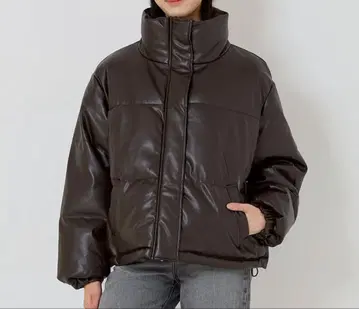 [미사용 새상품] [택 포함] 아우터 인조 가죽 블루종 스탠드 블루종