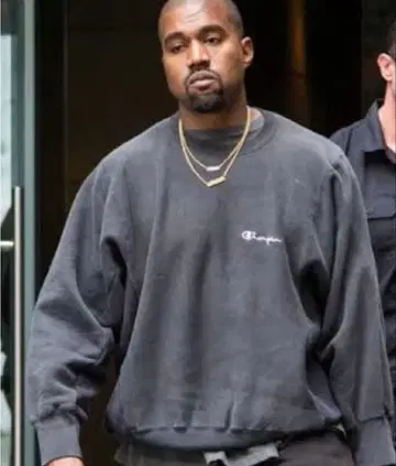 카니예 웨스트 착용 90s 파랑 택 USA 제 Champion 트레이닝복