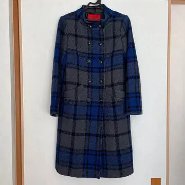 Yorkland 체크 무늬 롱 코트