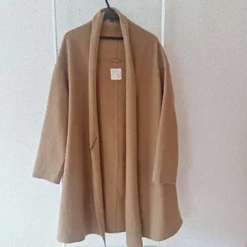 울 혼방 베이지 롱 코트