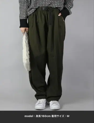 and it_ 원터치 벨트 이지 벌룬 팬츠 카키 L 사이즈