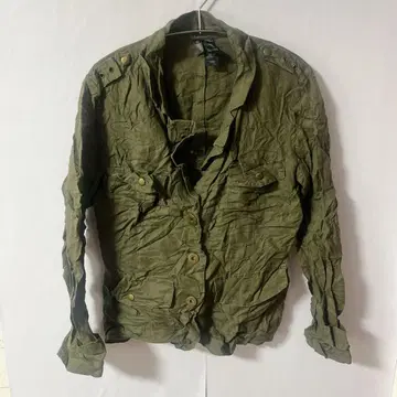 BISOU [ M ] 린넨 밀리터리 자켓 올리브 그린