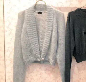 Verybrain 모헤어 니트 가디건 아이스 블루 블루