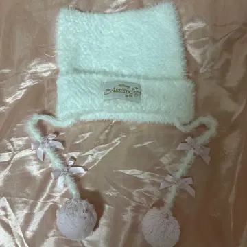 디즈니 니트 캡 화이트 마리